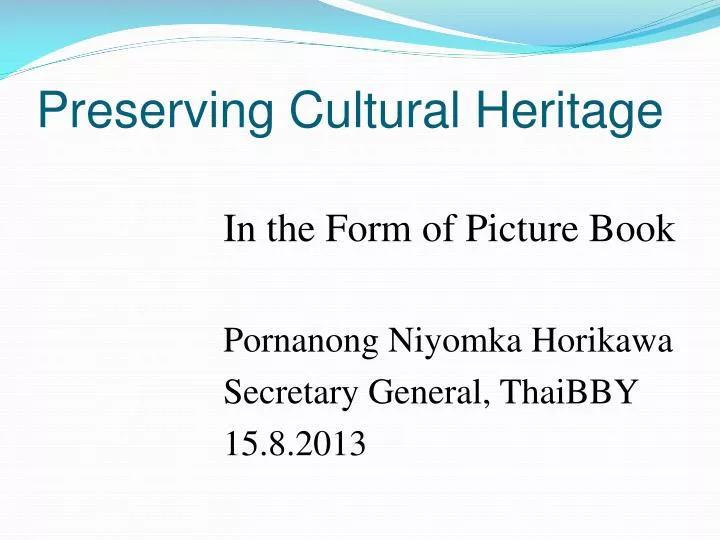 preserving cultural heritage