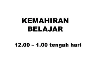 kemahiran belajar