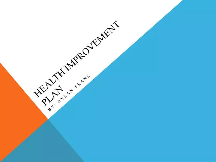 health improvement plan