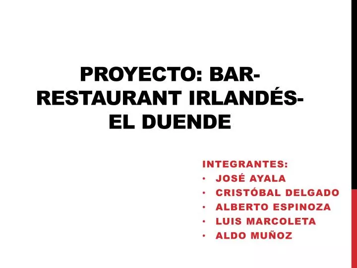 proyecto bar restaurant irland s el duende