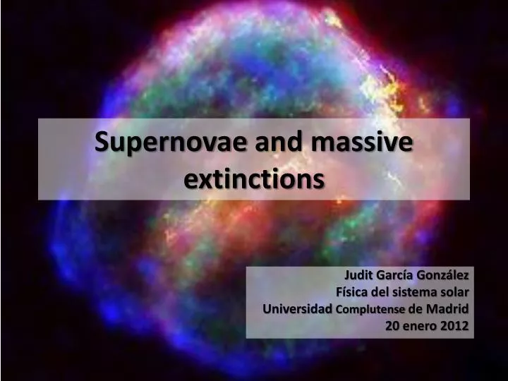 supernovae and massive extinctions
