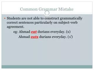 Common Grammar Mistake