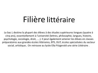 fili re litt raire