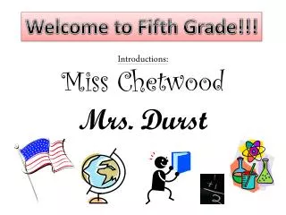 Introductions: Miss Chetwood Mrs. Durst