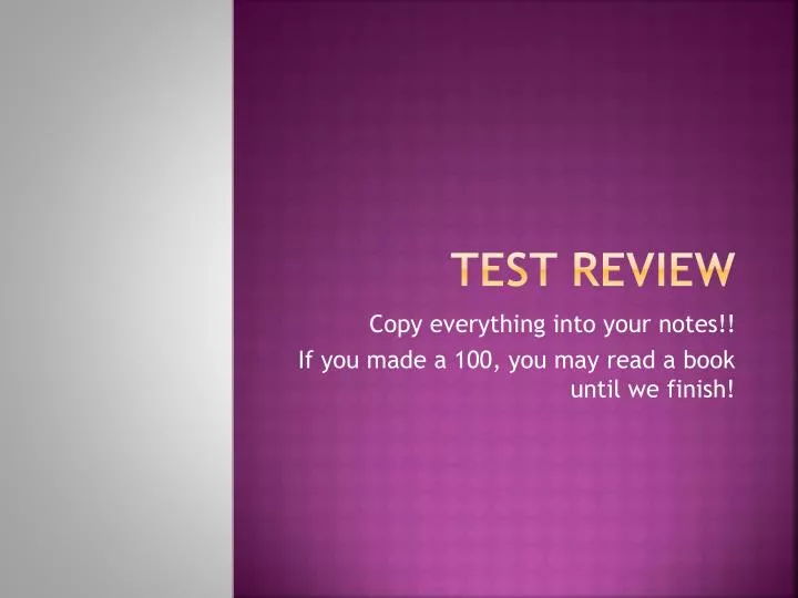 test review