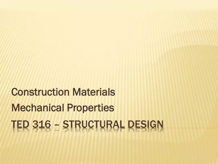 construction materials mechanical properties