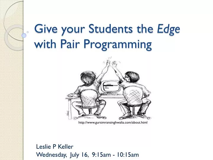 give your students the edge with pair programming