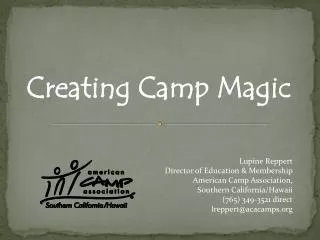 Creating Camp Magic