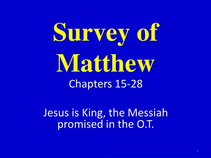 survey of matthew