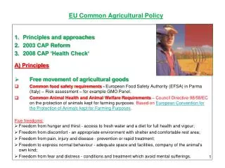 EU Common Agricultural Policy