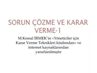 sorun zme ve karar verme 1