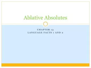 Ablative Absolutes