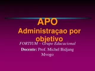 apo administra ao por objetivo