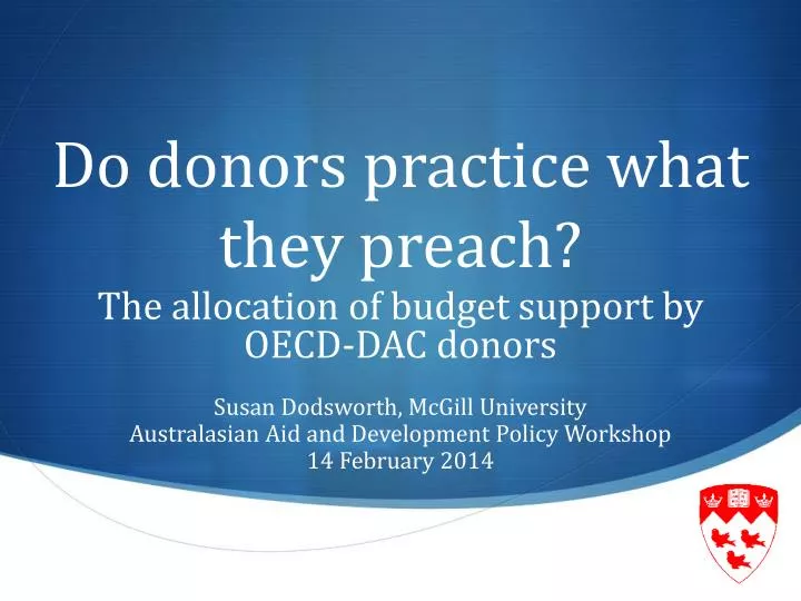 do donors practice what they preach