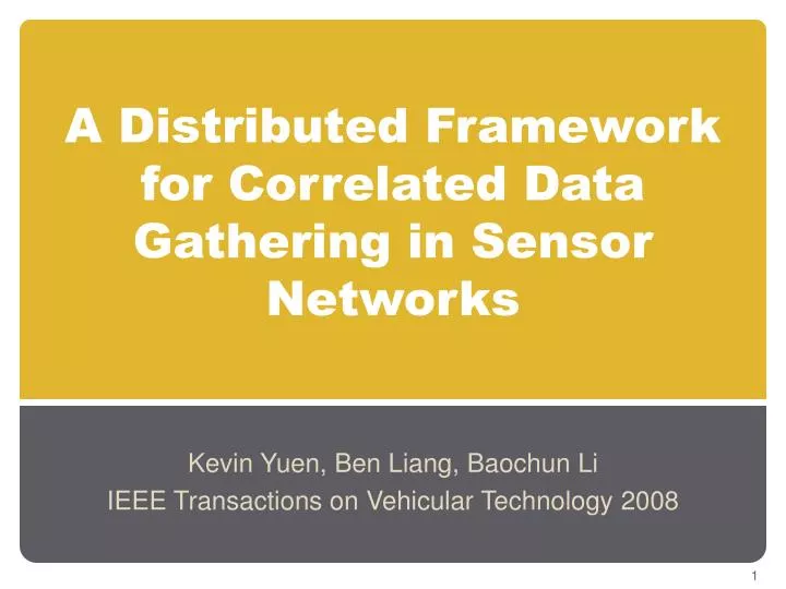 a distributed framework for correlated data gathering in sensor networks