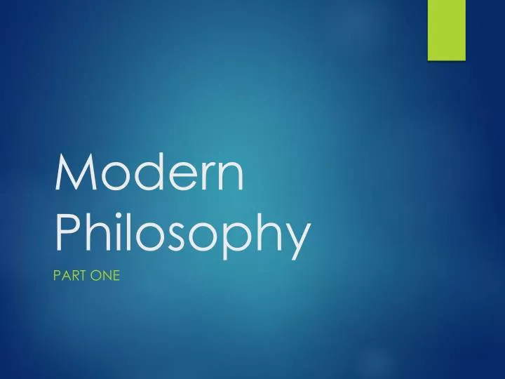 modern philosophy