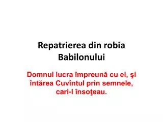 Repatrierea din robia Babilonului