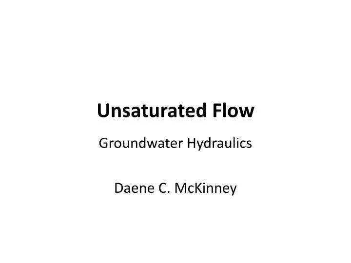 unsaturated flow