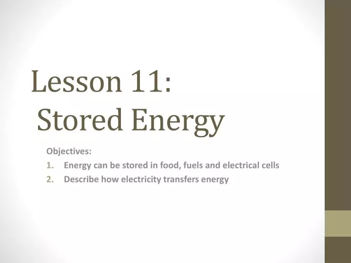 lesson 11 stored energy