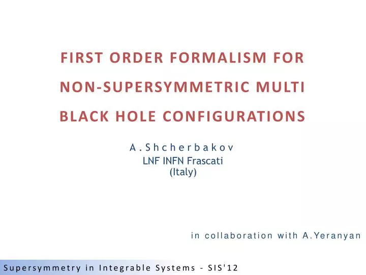 first order formalism for non supersymmetric multi black hole configurations