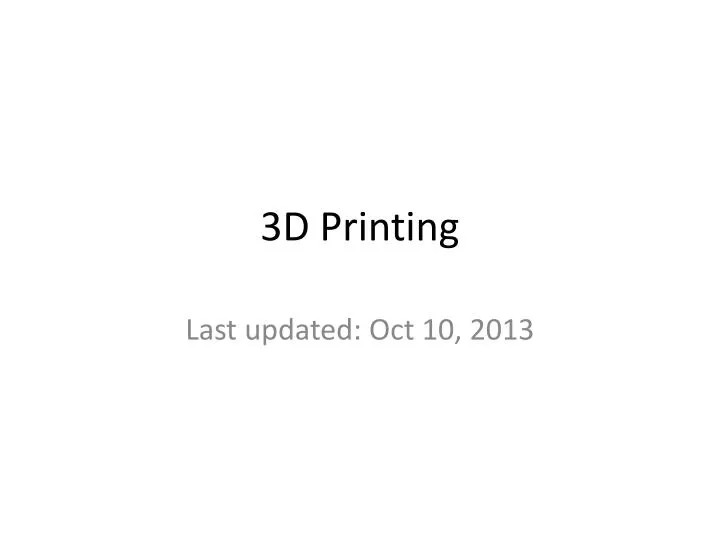3d printing
