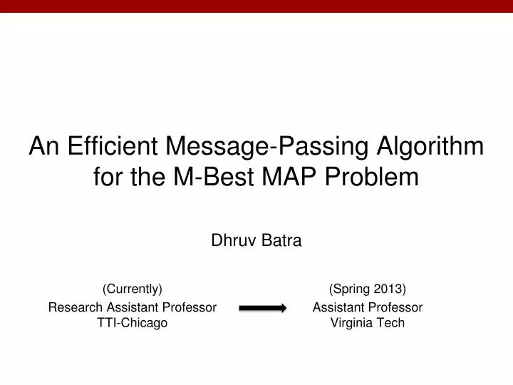 an efficient message passing algorithm for the m best map problem