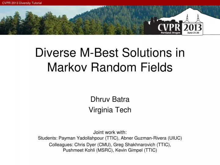 diverse m best solutions in markov random fields