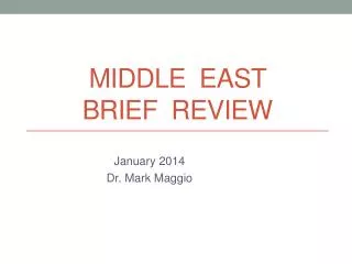 Middle East Brief review