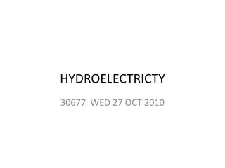 HYDROELECTRICTY