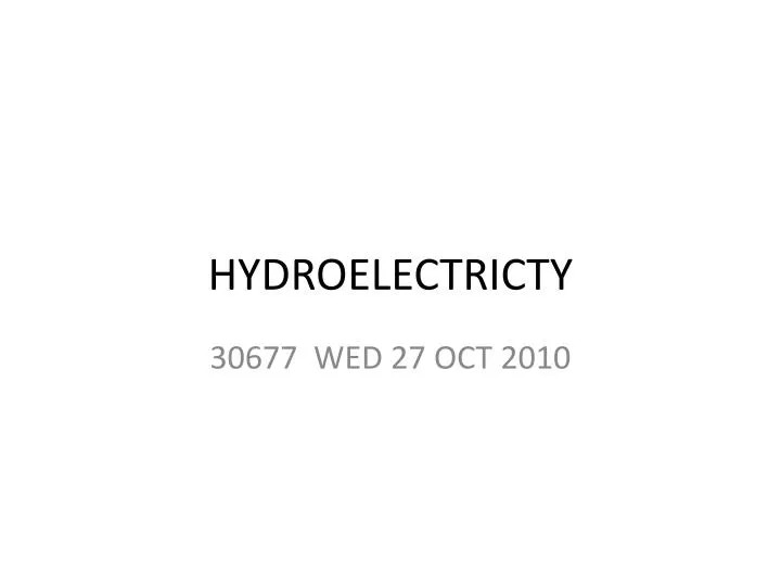 hydroelectricty