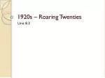 The Roaring Twenties: Prohibition, Women's Liberation, and Cultural Shifts - slide 1