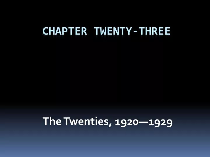 the twenties 1920 1929