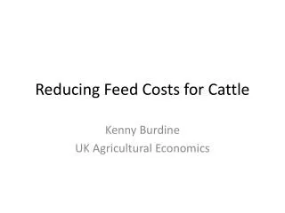 Reducing Feed Costs for Cattle