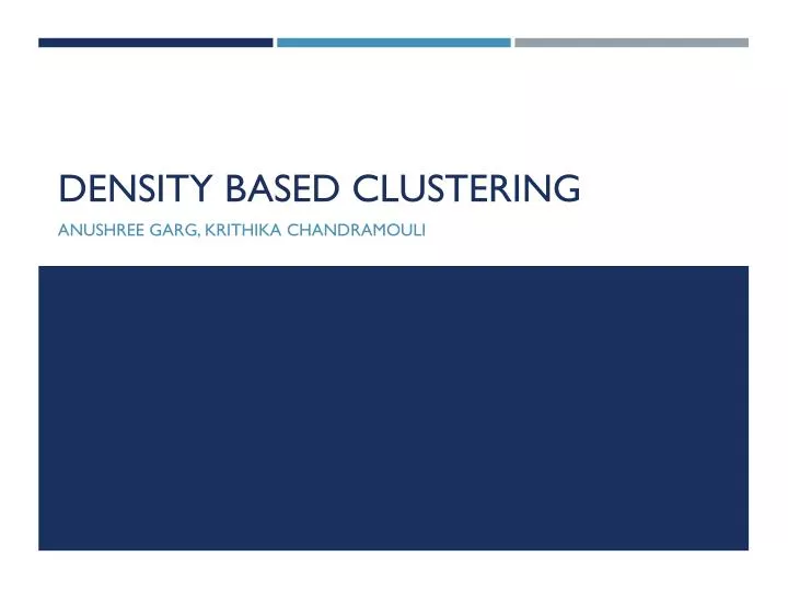 density based clustering