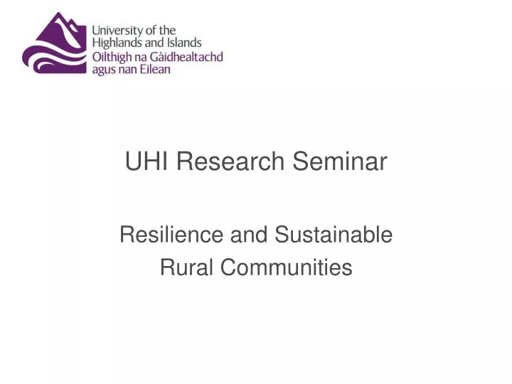 uhi research seminar