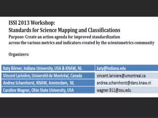 Overview of 2011 Workshop Results