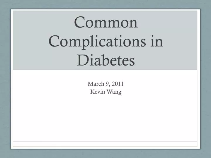 common complications in diabetes