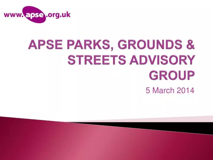 apse parks grounds streets advisory group