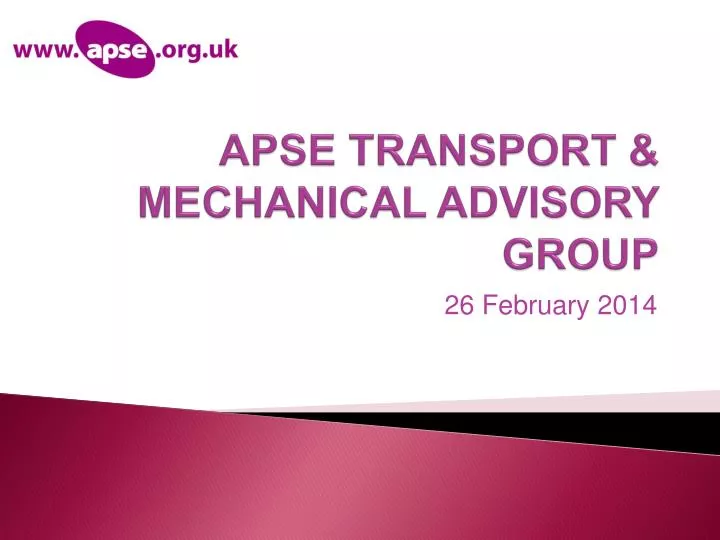 apse transport mechanical advisory group