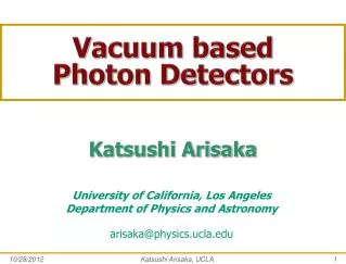 Vacuum based Photon Detectors