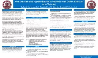 Arm Exercise and Hyperinflation in Patients with COPD: Effect of Arm Training