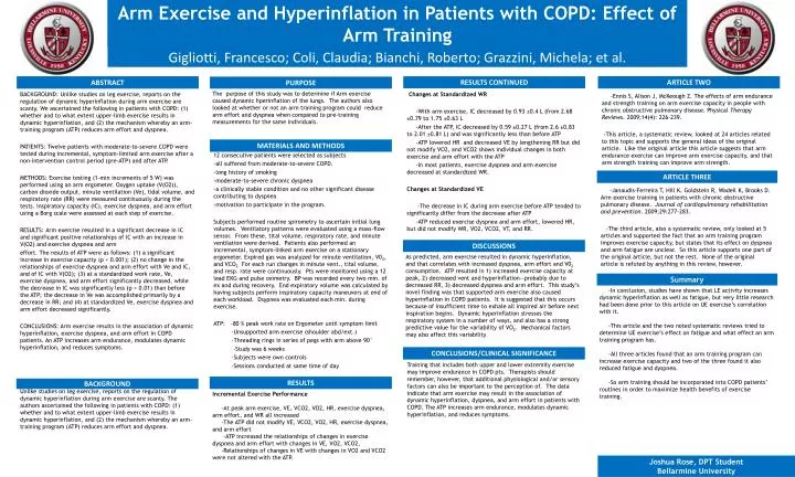 arm exercise and hyperinflation in patients with copd effect of arm training