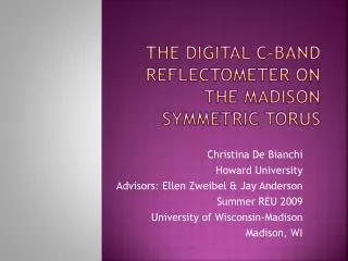 The Digital C-Band Reflectometer on the Madison Symmetric Torus