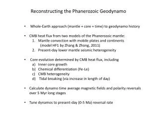 Reconstructing the Phanerozoic Geodynamo