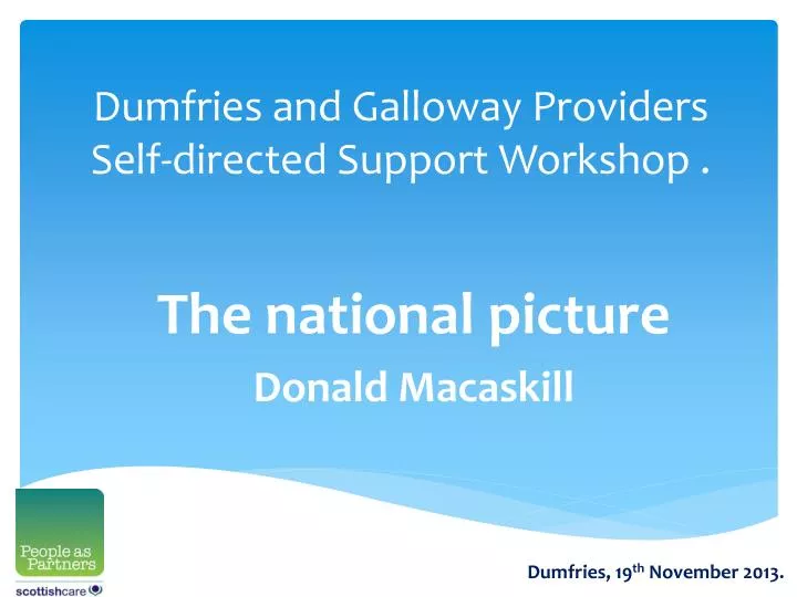 dumfries and galloway providers self directed support workshop