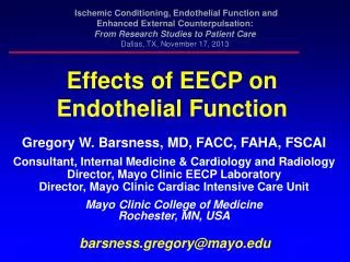 Effects of EECP on Endothelial Function