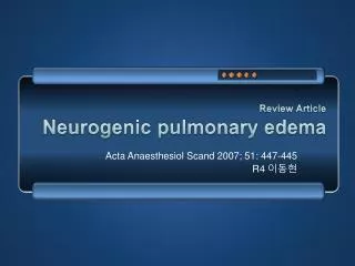 Review Article Neurogenic pulmonary edema