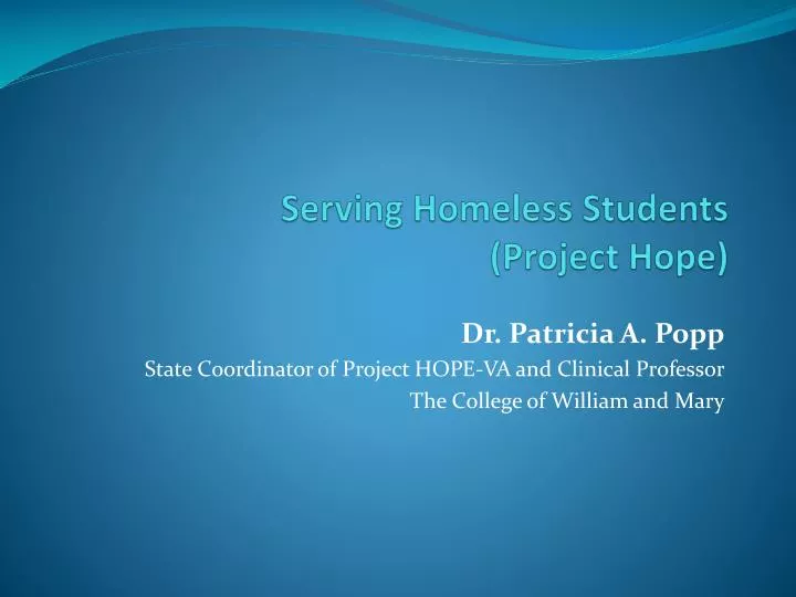 serving homeless students project hope