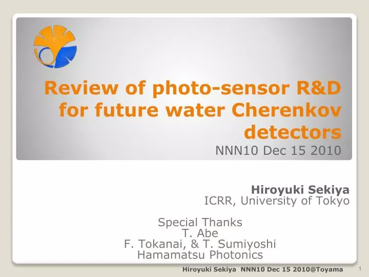 review of photo sensor r d for future water cherenkov detectors nnn10 dec 15 2010