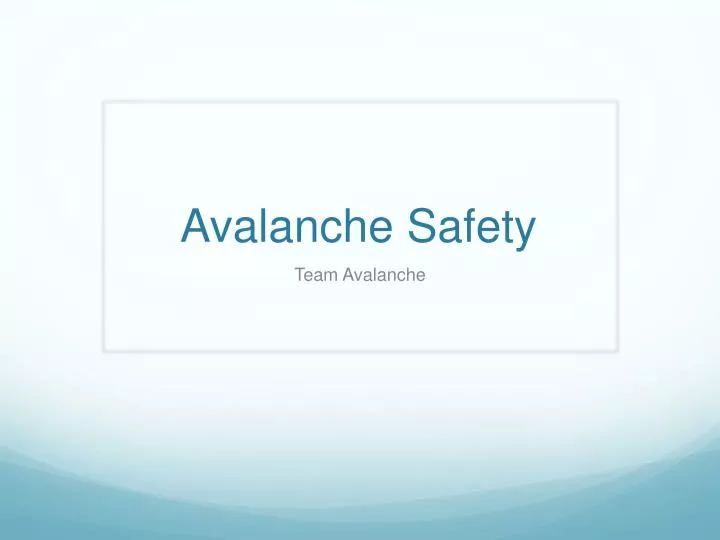avalanche safety
